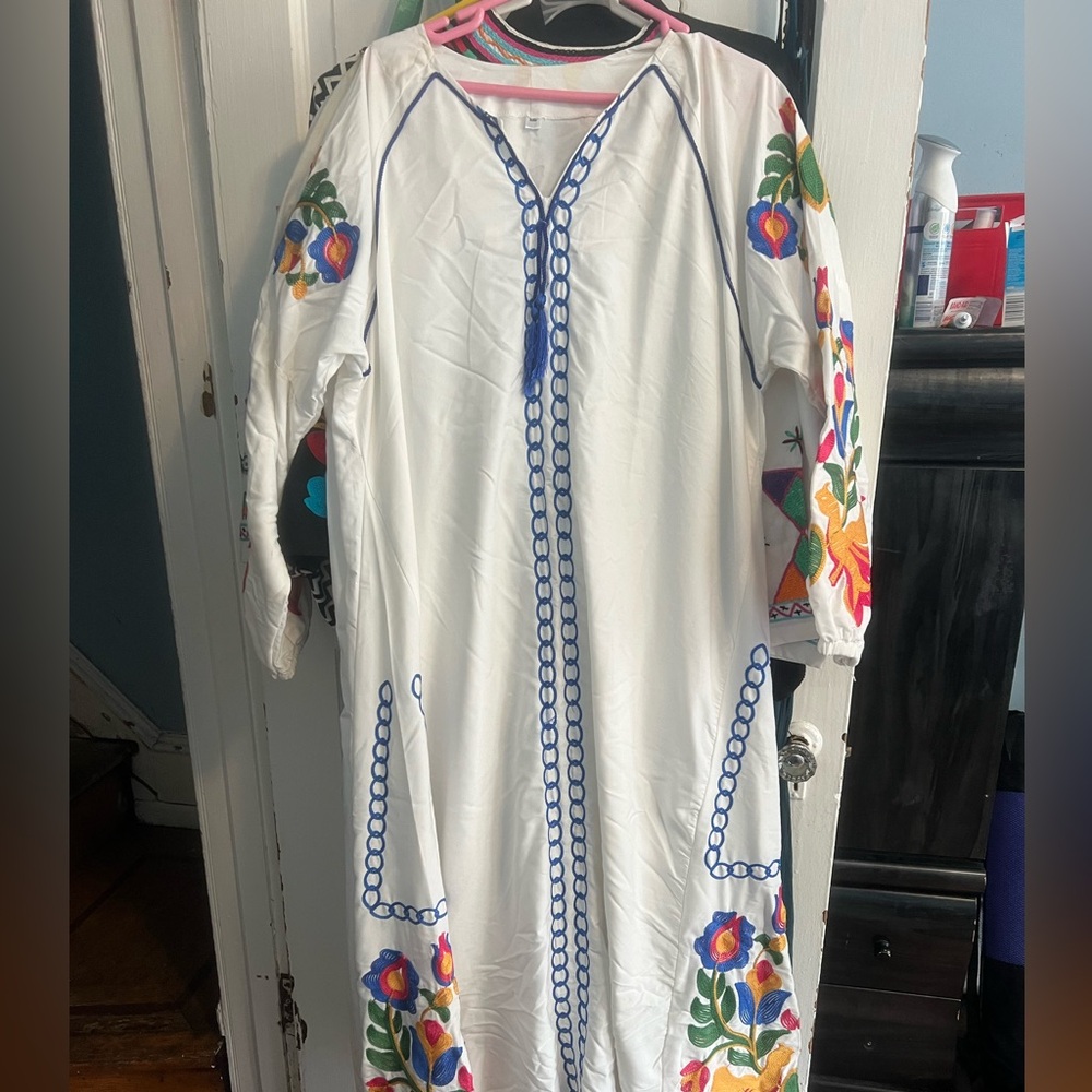 Embroidered Kaftan and Egyptian cotton XXL